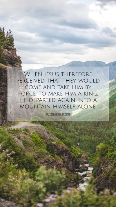 Picture 07 - John 6:15 KJV Mobile Phone Wallpaper - When Jesus therefore perceived that they would - Mobile Bible Verse Wallpaper