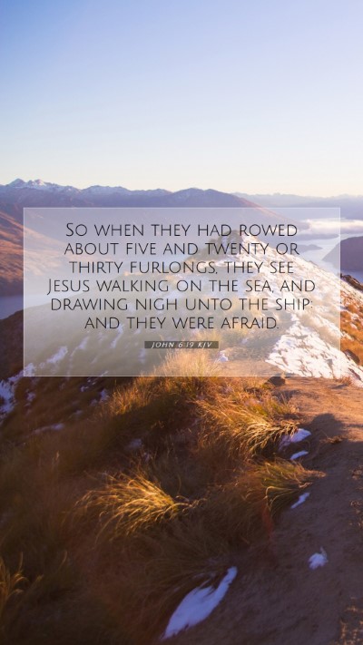 Picture 07 - John 6:19 KJV Mobile Phone Wallpaper - So when they had rowed about five and twenty or - Mobile Bible Verse Wallpaper