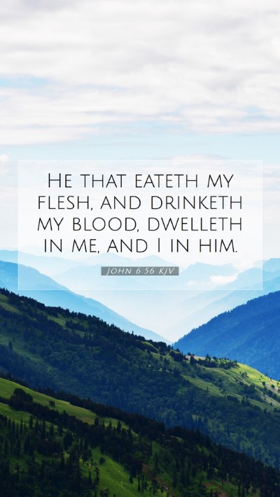 Picture 07 - John 6:56 KJV Mobile Phone Wallpaper - He that eateth my flesh, and drinketh my blood, - Mobile Bible Verse Wallpaper