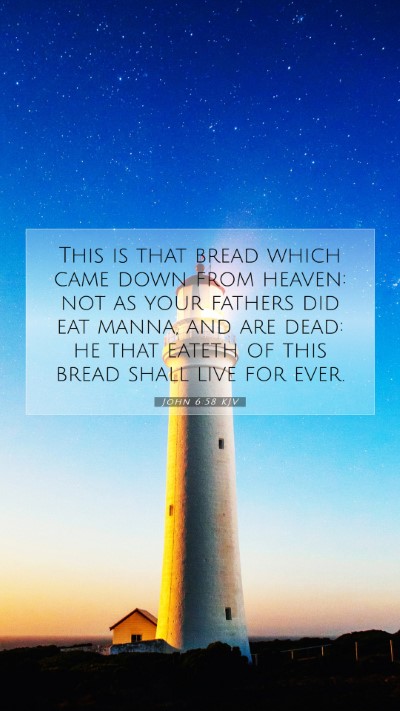 Picture 07 - John 6:58 KJV Mobile Phone Wallpaper - This is that bread which came down from heaven: - Mobile Bible Verse Wallpaper