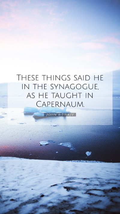 Picture 07 - John 6:59 KJV Mobile Phone Wallpaper - These things said he in the synagogue, as he - Mobile Bible Verse Wallpaper