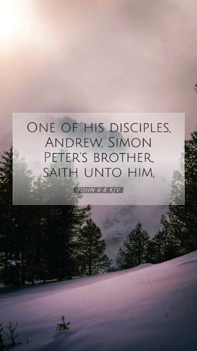 Picture 07 - John 6:8 KJV Mobile Phone Wallpaper - One of his disciples, Andrew, Simon Peter's - Mobile Bible Verse Wallpaper