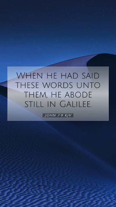 Picture 07 - John 7:9 KJV Mobile Phone Wallpaper - When he had said these words unto them, he abode - Mobile Bible Verse Wallpaper