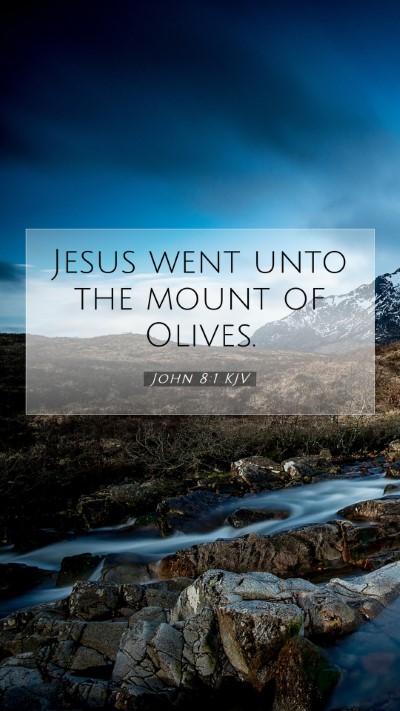 Picture 07 - John 8:1 KJV Mobile Phone Wallpaper - Jesus went unto the mount of - Mobile Bible Verse Wallpaper