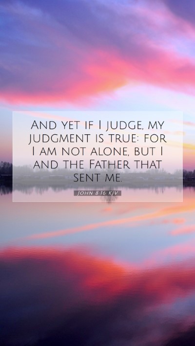 Picture 07 - John 8:16 KJV Mobile Phone Wallpaper - And yet if I judge, my judgment is true: for I am - Mobile Bible Verse Wallpaper