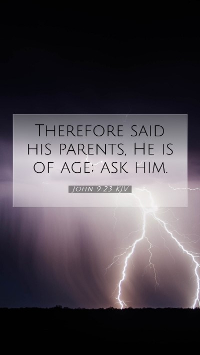Picture 07 - John 9:23 KJV Mobile Phone Wallpaper - Therefore said his parents, He is of age; ask - Mobile Bible Verse Wallpaper