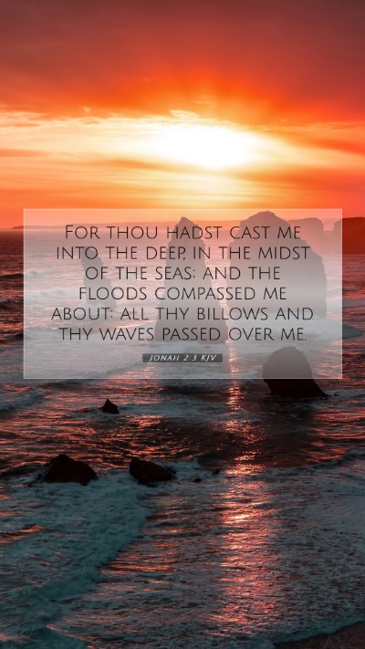 Picture 07 - Jonah 2:3 KJV Mobile Phone Wallpaper - For thou hadst cast me into the deep, in the - Mobile Bible Verse Wallpaper