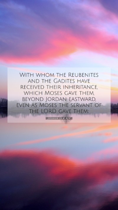 Picture 07 - Joshua 13:8 KJV Mobile Phone Wallpaper - With whom the Reubenites and the Gadites have - Mobile Bible Verse Wallpaper