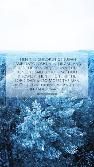 Picture 07 - Joshua 14:6 KJV Mobile Phone Wallpaper - Then the children of Judah came unto Joshua in - Mobile Bible Verse Wallpaper