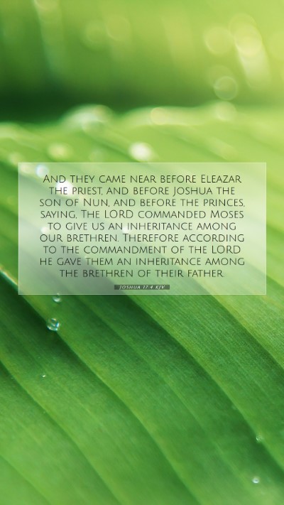Picture 07 - Joshua 17:4 KJV Mobile Phone Wallpaper - And they came near before Eleazar the priest, and - Mobile Bible Verse Wallpaper