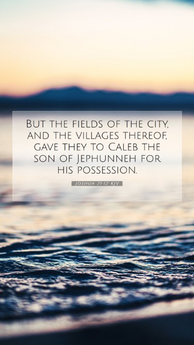 Picture 07 - Joshua 21:12 KJV Mobile Phone Wallpaper - But the fields of the city, and the villages - Mobile Bible Verse Wallpaper