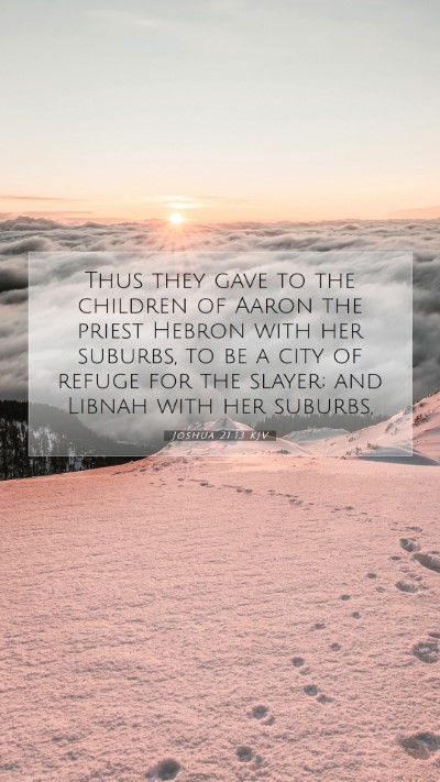 Picture 07 - Joshua 21:13 KJV Mobile Phone Wallpaper - Thus they gave to the children of Aaron the - Mobile Bible Verse Wallpaper