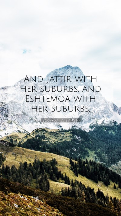 Picture 07 - Joshua 21:14 KJV Mobile Phone Wallpaper - And Jattir with her suburbs, and Eshtemoa with - Mobile Bible Verse Wallpaper