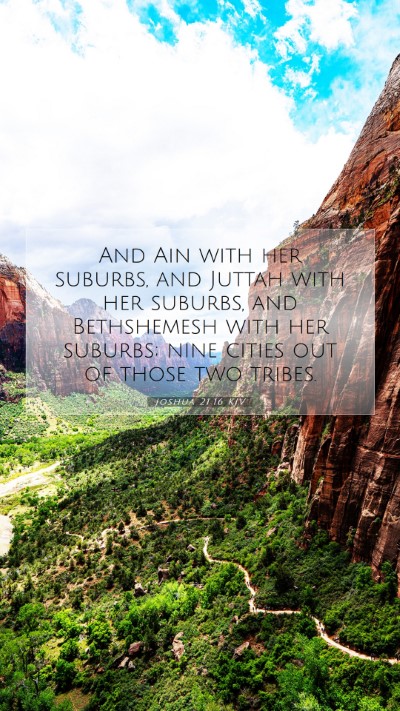 Picture 07 - Joshua 21:16 KJV Mobile Phone Wallpaper - And Ain with her suburbs, and Juttah with her - Mobile Bible Verse Wallpaper