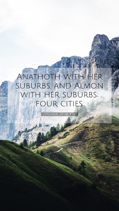Picture 07 - Joshua 21:18 KJV Mobile Phone Wallpaper - Anathoth with her suburbs, and Almon with her - Mobile Bible Verse Wallpaper