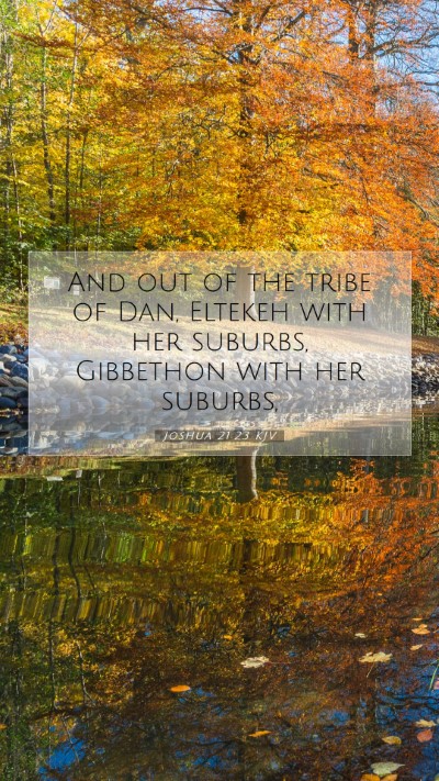 Picture 07 - Joshua 21:23 KJV Mobile Phone Wallpaper - And out of the tribe of Dan, Eltekeh with her - Mobile Bible Verse Wallpaper