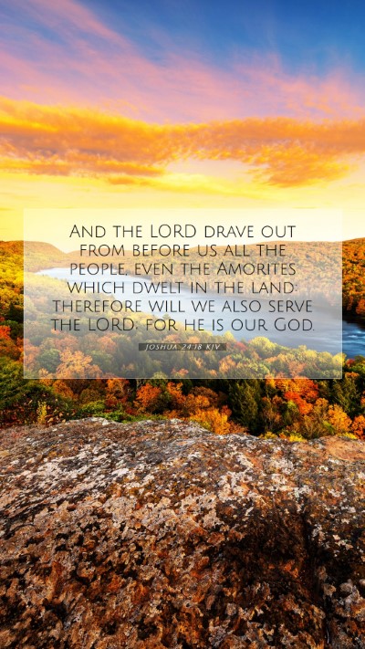 Picture 07 - Joshua 24:18 KJV Mobile Phone Wallpaper - And the LORD drave out from before us all the - Mobile Bible Verse Wallpaper
