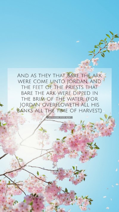 Picture 07 - Joshua 3:15 KJV Mobile Phone Wallpaper - And as they that bare the ark were come unto - Mobile Bible Verse Wallpaper