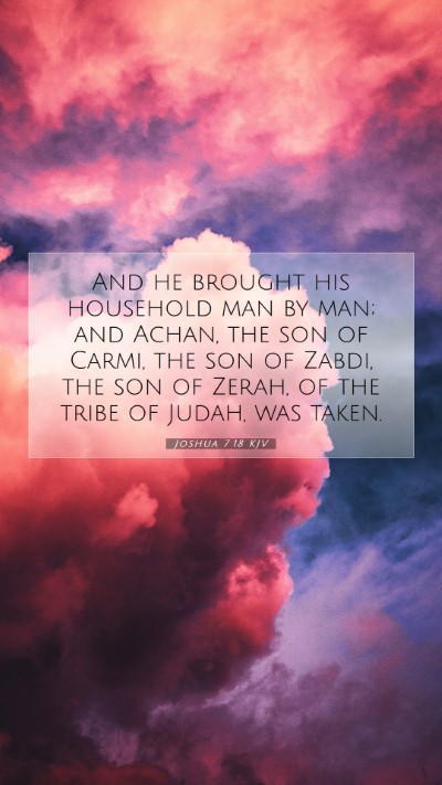Picture 07 - Joshua 7:18 KJV Mobile Phone Wallpaper - And he brought his household man by man; and - Mobile Bible Verse Wallpaper