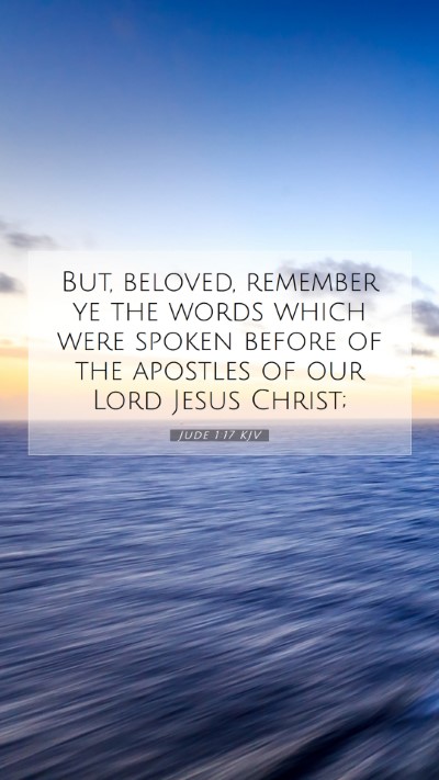 Picture 07 - Jude 1:17 KJV Mobile Phone Wallpaper - But, beloved, remember ye the words which were - Mobile Bible Verse Wallpaper