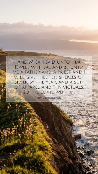 Picture 07 - Judges 17:10 KJV Mobile Phone Wallpaper - And Micah said unto him, Dwell with me, and be - Mobile Bible Verse Wallpaper