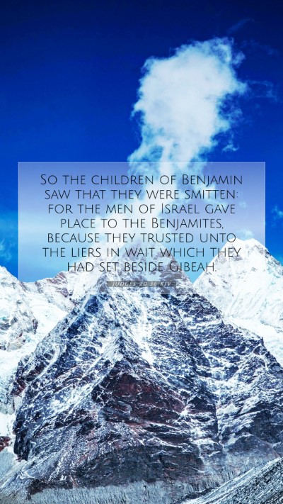 Picture 07 - Judges 20:36 KJV Mobile Phone Wallpaper - So the children of Benjamin saw that they were - Mobile Bible Verse Wallpaper