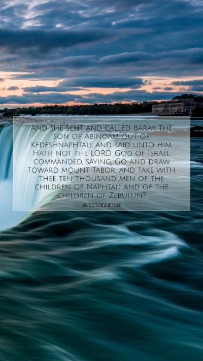 Picture 07 - Judges 4:6 KJV Mobile Phone Wallpaper - And she sent and called Barak the son of Abinoam - Mobile Bible Verse Wallpaper