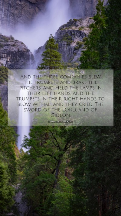 Picture 07 - Judges 7:20 KJV Mobile Phone Wallpaper - And the three companies blew the trumpets, and - Mobile Bible Verse Wallpaper