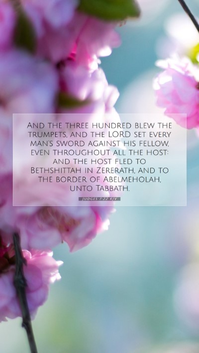 Picture 07 - Judges 7:22 KJV Mobile Phone Wallpaper - And the three hundred blew the trumpets, and the - Mobile Bible Verse Wallpaper