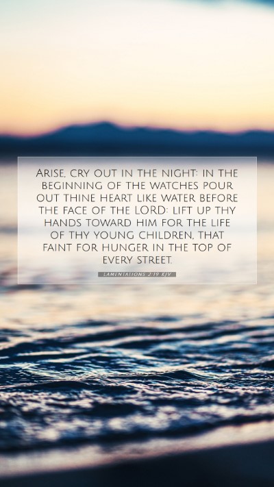 Picture 07 - Lamentations 2:19 KJV Mobile Phone Wallpaper - Arise, cry out in the night: in the beginning of - Mobile Bible Verse Wallpaper