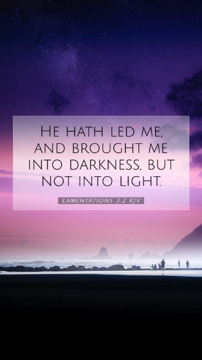Picture 07 - Lamentations 3:2 KJV Mobile Phone Wallpaper - He hath led me, and brought me into darkness, but - Mobile Bible Verse Wallpaper