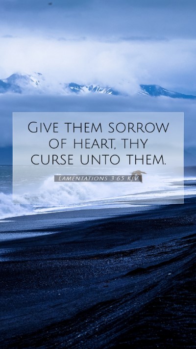Picture 07 - Lamentations 3:65 KJV Mobile Phone Wallpaper - Give them sorrow of heart, thy curse unto - Mobile Bible Verse Wallpaper