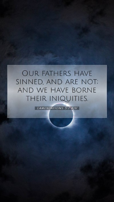 Picture 07 - Lamentations 5:7 KJV Mobile Phone Wallpaper - Our fathers have sinned, and are not; and we have - Mobile Bible Verse Wallpaper