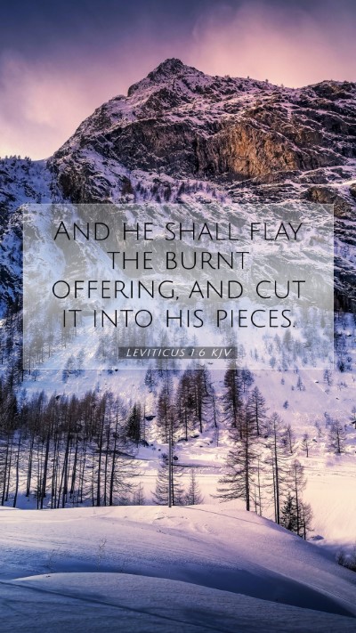 Picture 07 - Leviticus 1:6 KJV Mobile Phone Wallpaper - And he shall flay the burnt offering, and cut it - Mobile Bible Verse Wallpaper