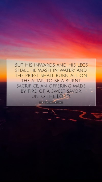 Picture 07 - Leviticus 1:9 KJV Mobile Phone Wallpaper - But his inwards and his legs shall he wash in - Mobile Bible Verse Wallpaper