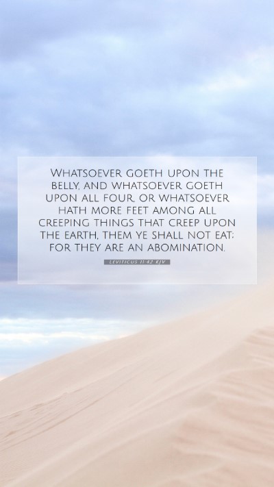 Picture 07 - Leviticus 11:42 KJV Mobile Phone Wallpaper - Whatsoever goeth upon the belly, and whatsoever - Mobile Bible Verse Wallpaper