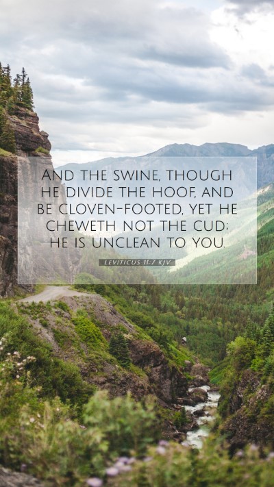 Picture 07 - Leviticus 11:7 KJV Mobile Phone Wallpaper - And the swine, though he divide the hoof, and be - Mobile Bible Verse Wallpaper