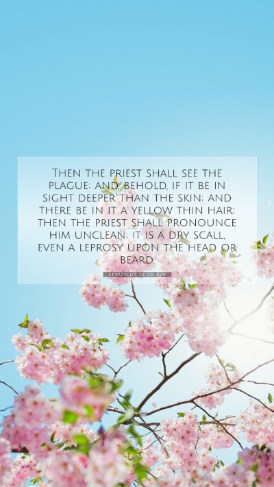 Picture 07 - Leviticus 13:30 KJV Mobile Phone Wallpaper - Then the priest shall see the plague: and, - Mobile Bible Verse Wallpaper