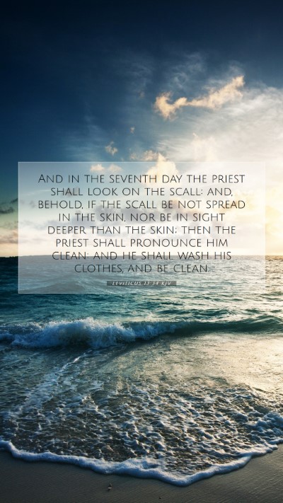 Picture 07 - Leviticus 13:34 KJV Mobile Phone Wallpaper - And in the seventh day the priest shall look on - Mobile Bible Verse Wallpaper