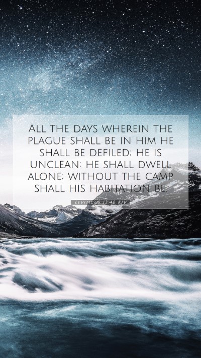 Picture 07 - Leviticus 13:46 KJV Mobile Phone Wallpaper - All the days wherein the plague shall be in him - Mobile Bible Verse Wallpaper