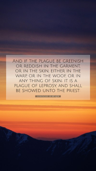 Picture 07 - Leviticus 13:49 KJV Mobile Phone Wallpaper - And if the plague be greenish or reddish in the - Mobile Bible Verse Wallpaper