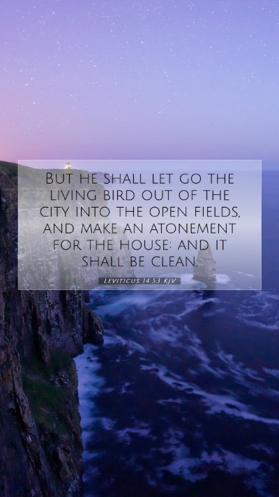 Picture 07 - Leviticus 14:53 KJV Mobile Phone Wallpaper - But he shall let go the living bird out of the - Mobile Bible Verse Wallpaper