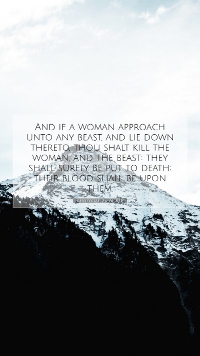 Picture 07 - Leviticus 20:16 KJV Mobile Phone Wallpaper - And if a woman approach unto any beast, and lie - Mobile Bible Verse Wallpaper