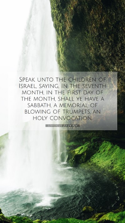 Picture 07 - Leviticus 23:24 KJV Mobile Phone Wallpaper - Speak unto the children of Israel, saying, In the - Mobile Bible Verse Wallpaper