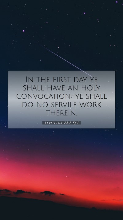 Picture 07 - Leviticus 23:7 KJV Mobile Phone Wallpaper - In the first day ye shall have an holy - Mobile Bible Verse Wallpaper
