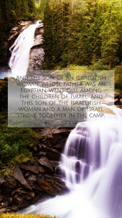 Picture 07 - Leviticus 24:10 KJV Mobile Phone Wallpaper - And the son of an Israelitish woman, whose father - Mobile Bible Verse Wallpaper
