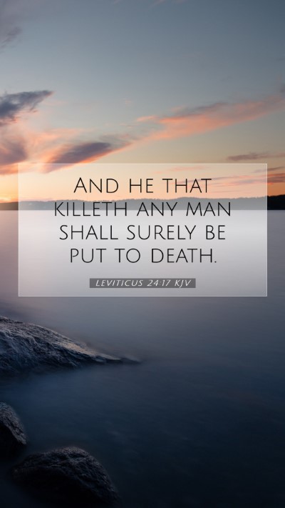 Picture 07 - Leviticus 24:17 KJV Mobile Phone Wallpaper - And he that killeth any man shall surely be put - Mobile Bible Verse Wallpaper