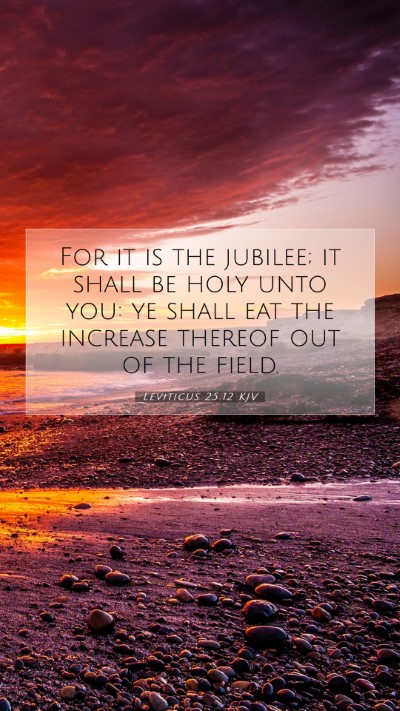 Picture 07 - Leviticus 25:12 KJV Mobile Phone Wallpaper - For it is the jubilee; it shall be holy unto you: - Mobile Bible Verse Wallpaper
