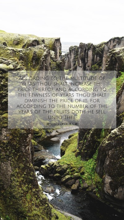 Picture 07 - Leviticus 25:16 KJV Mobile Phone Wallpaper - According to the multitude of years thou shalt - Mobile Bible Verse Wallpaper