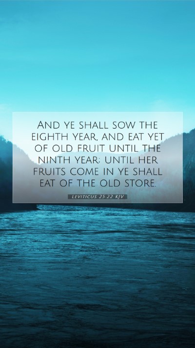Picture 07 - Leviticus 25:22 KJV Mobile Phone Wallpaper - And ye shall sow the eighth year, and eat yet of - Mobile Bible Verse Wallpaper